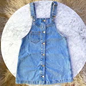 Zara Girls size 10y Distressed Denim Overall Dress Back to School